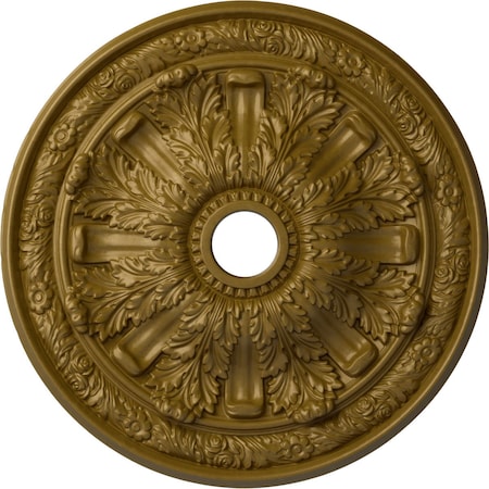 Ekena Millwork Flagstone Ceiling Medallion (Fits Canopies up to 3 7/8"), 30"OD x 3 7/8"ID x 3 1/4"P, Gold CM30FLGLS